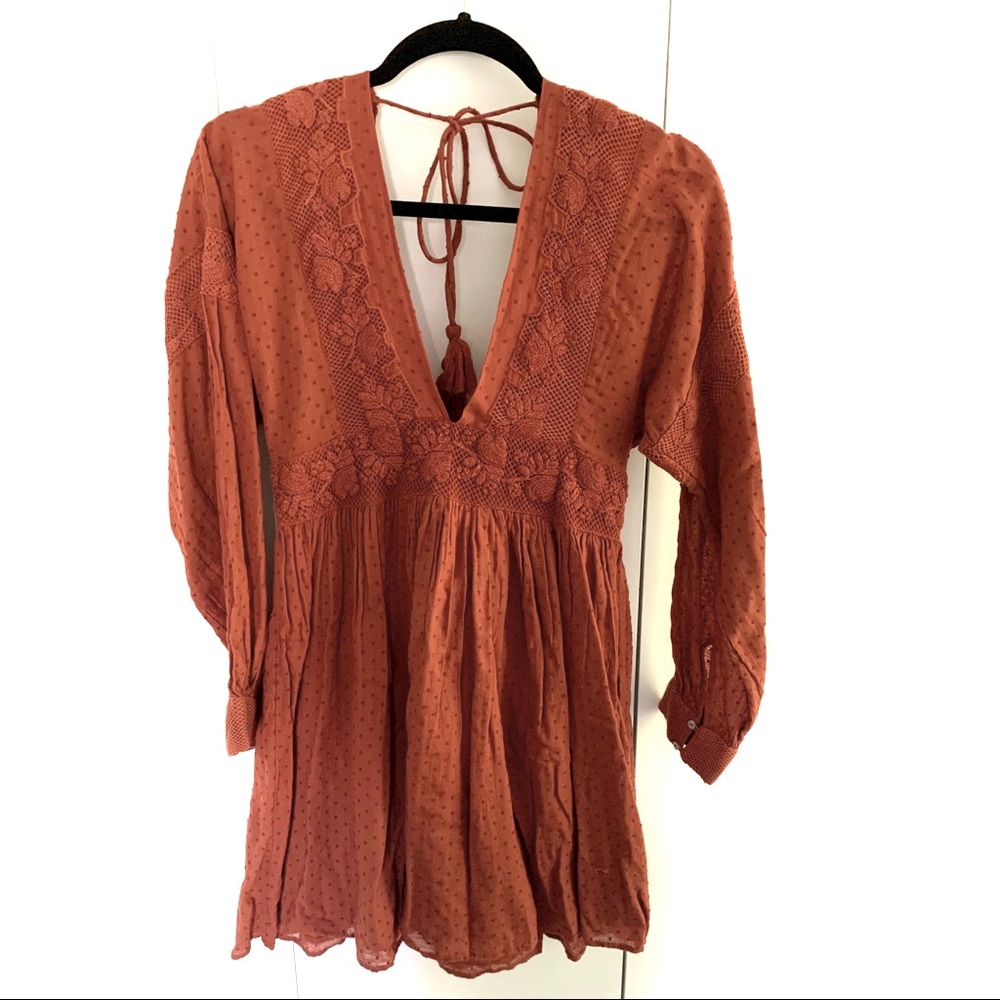 Free People Rust Orange Mini Dress